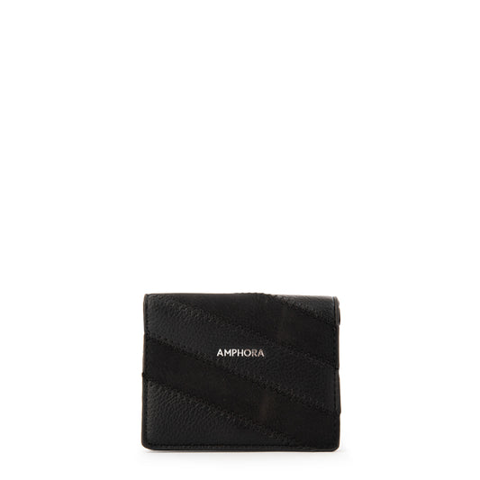 Tarjetero dalia pequeña negro