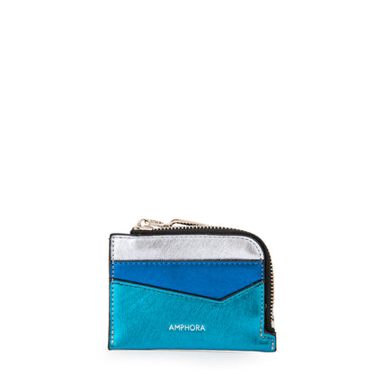 Tarjetero delfine pequeña celeste