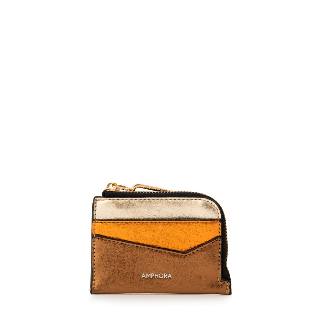 Tarjetero delfine pequeña dorado