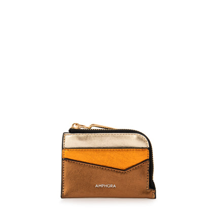 Tarjetero delfine pequeña dorado