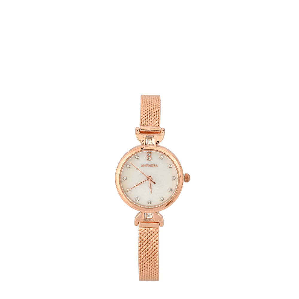 Reloj cintia rosa metalico