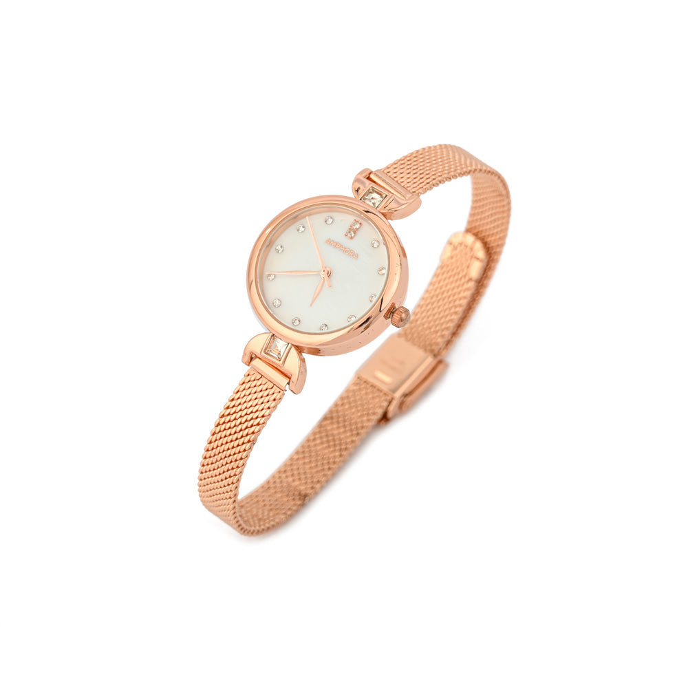 Reloj cintia rosa metalico