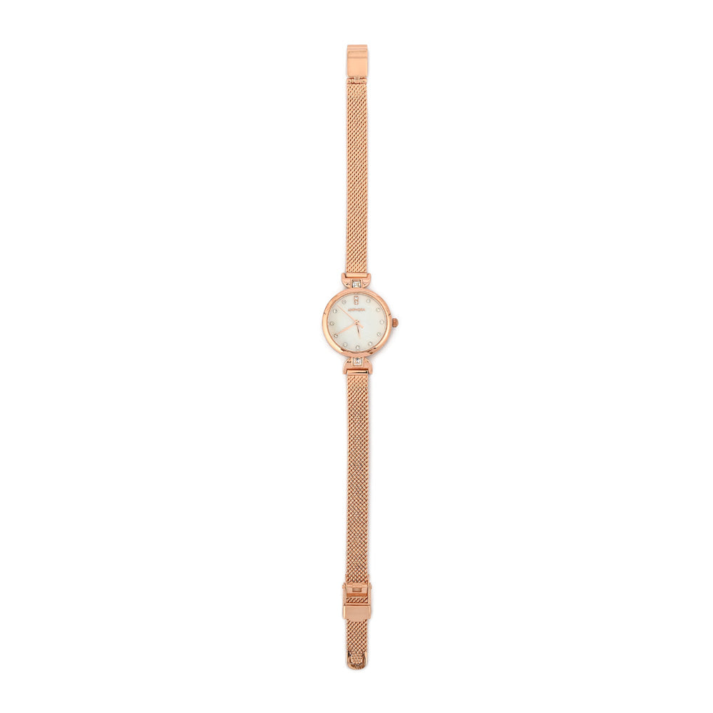 Reloj cintia rosa metalico