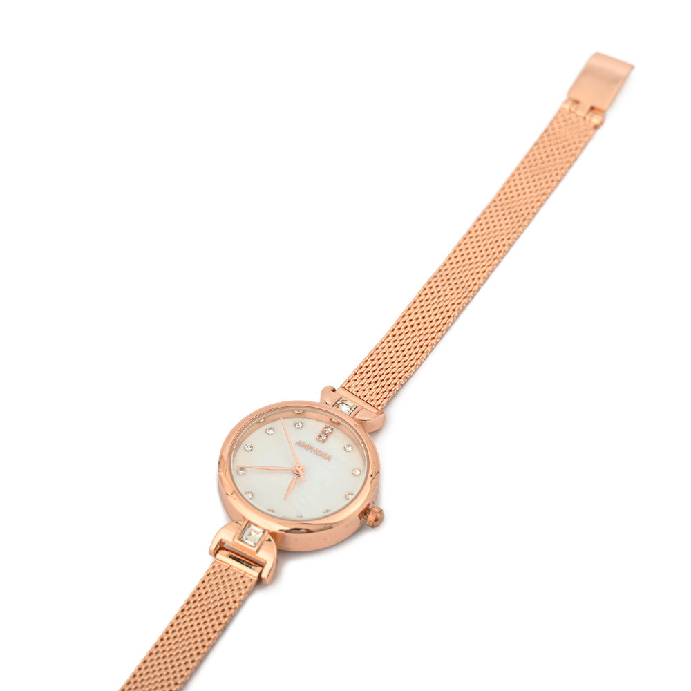 Reloj cintia rosa metalico