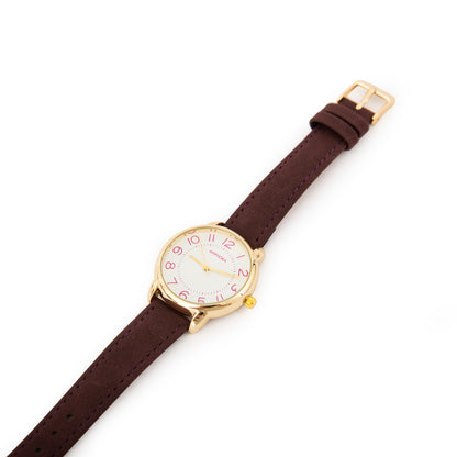 Reloj renza mediana café oscuro