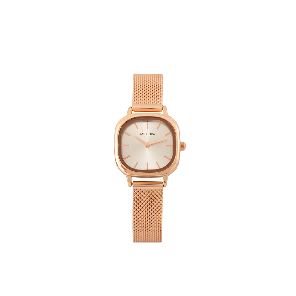 Reloj fany rosado metálico