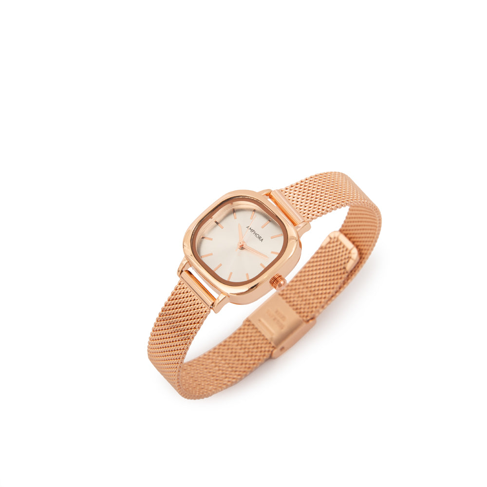 Reloj fany rosado metálico
