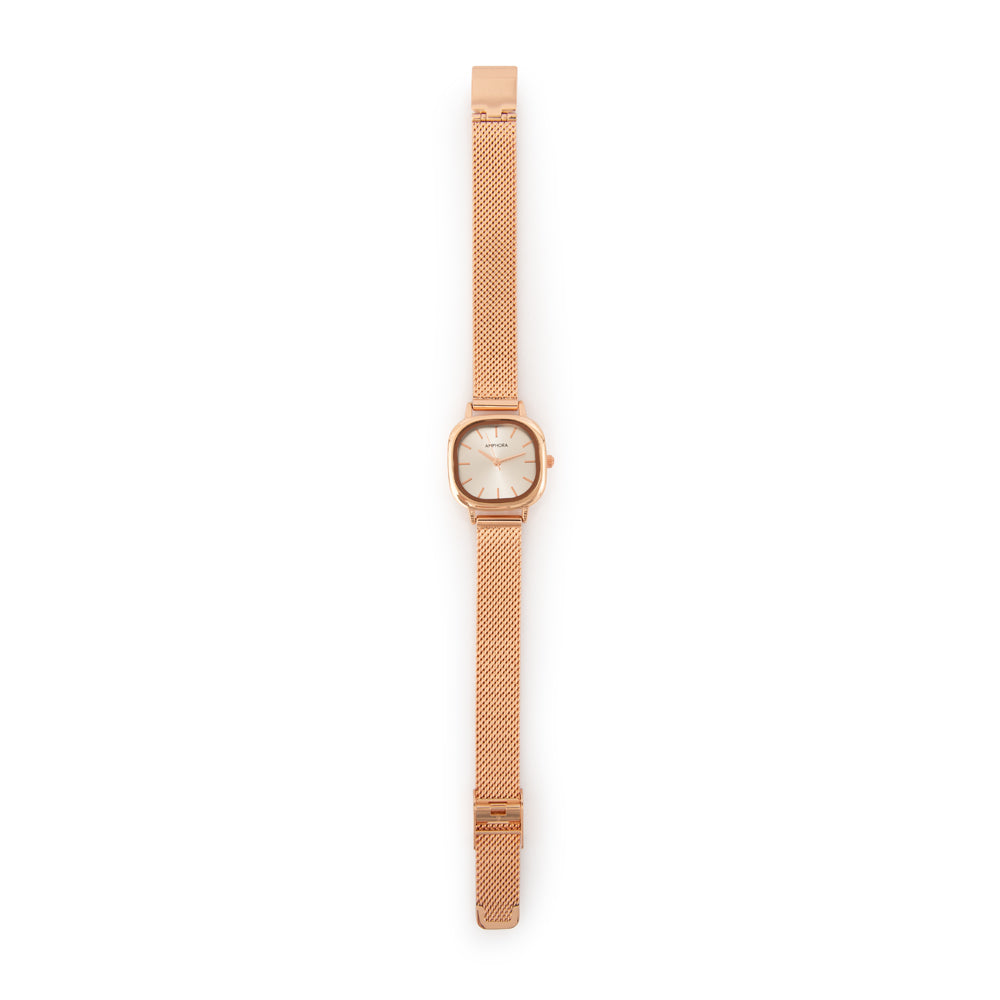 Reloj fany rosado metálico