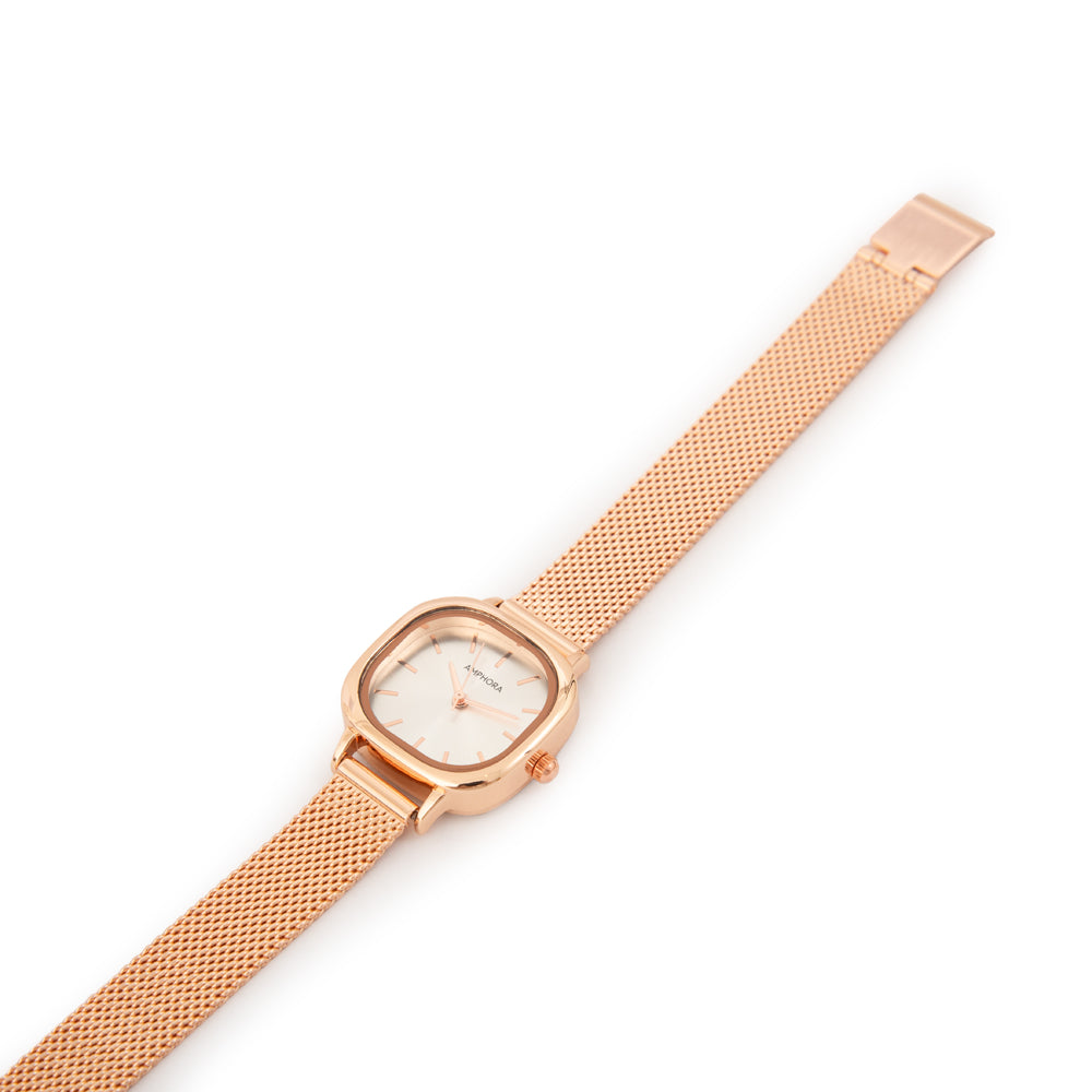 Reloj fany rosado metálico