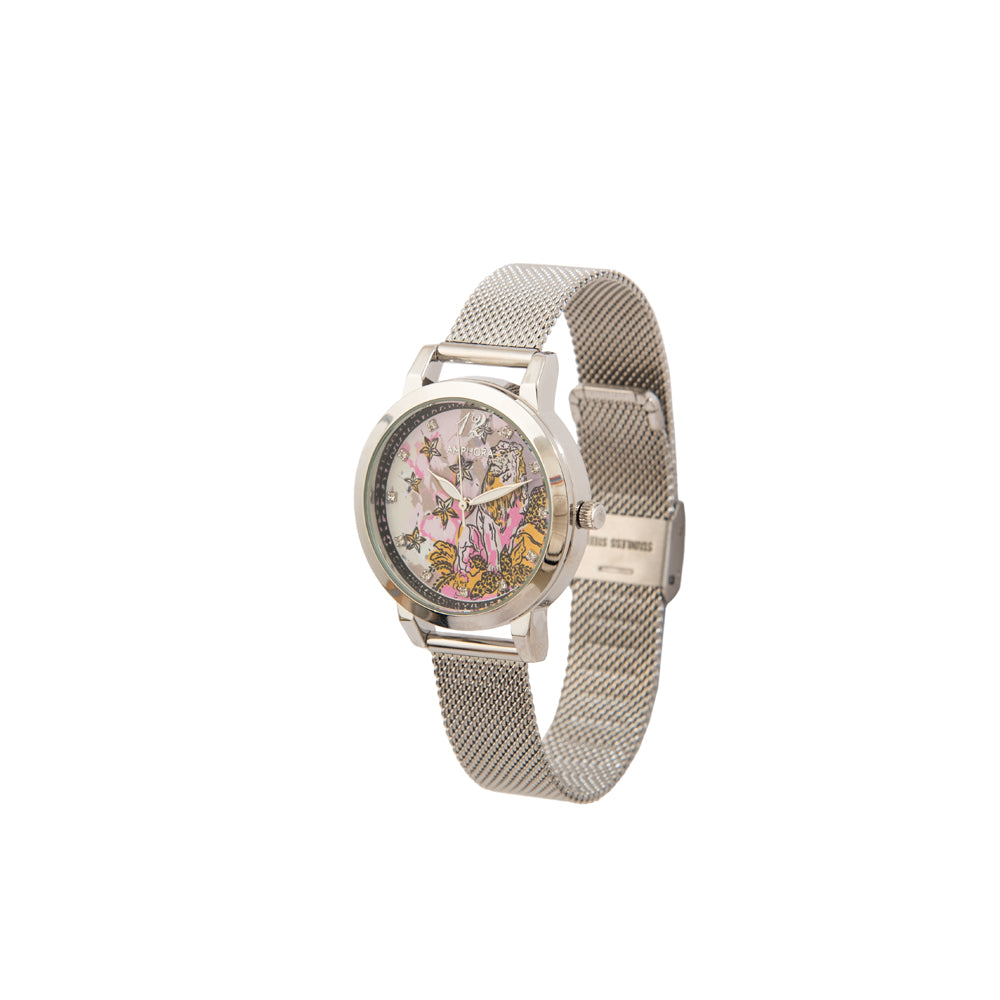 Reloj voyage plateado