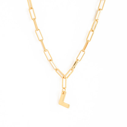 Collar ajustable initial l dorado