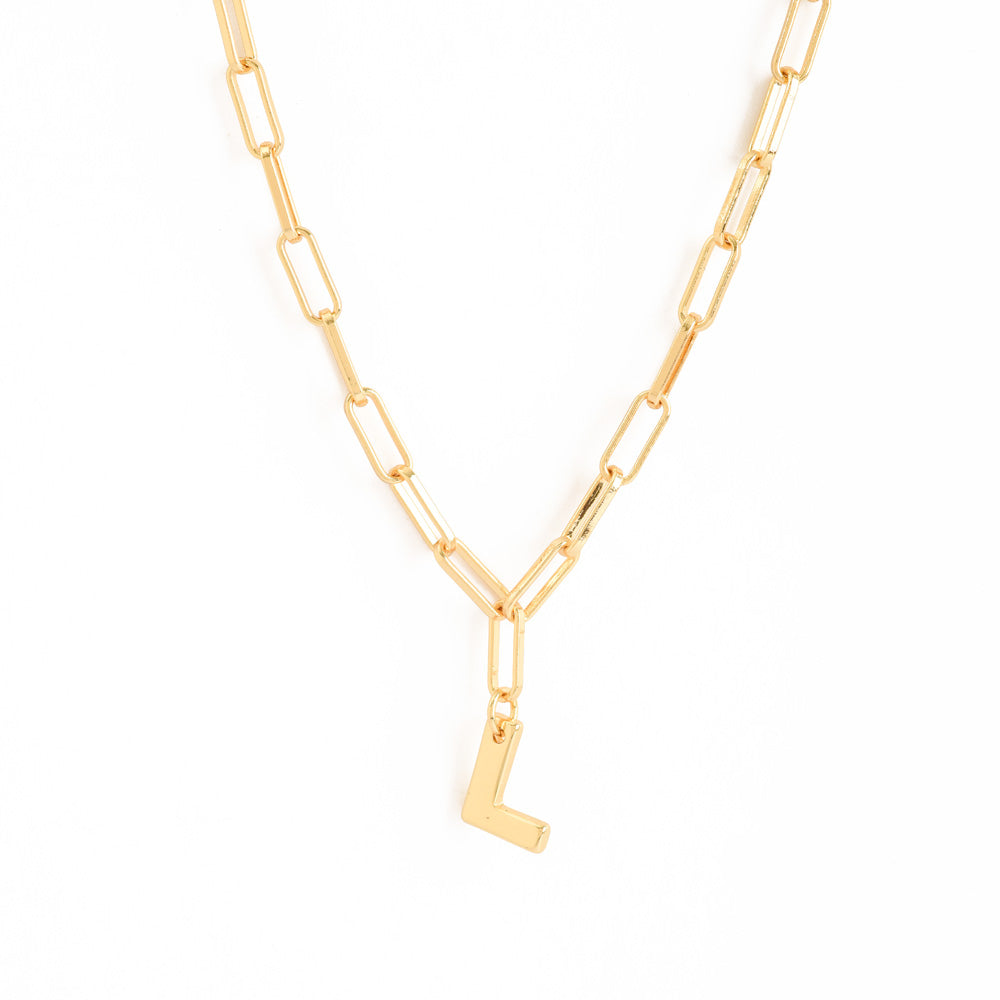 Collar ajustable initial l dorado