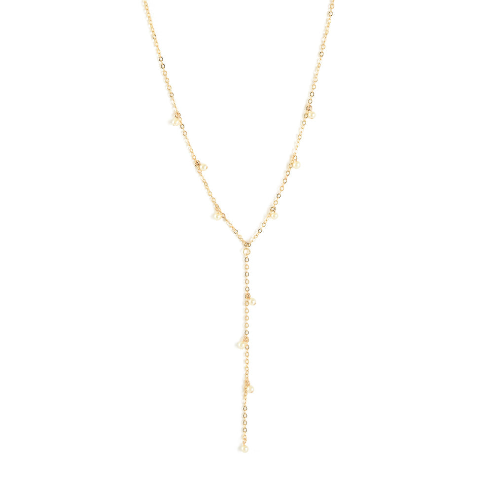 Collar con colgante perlina dorado