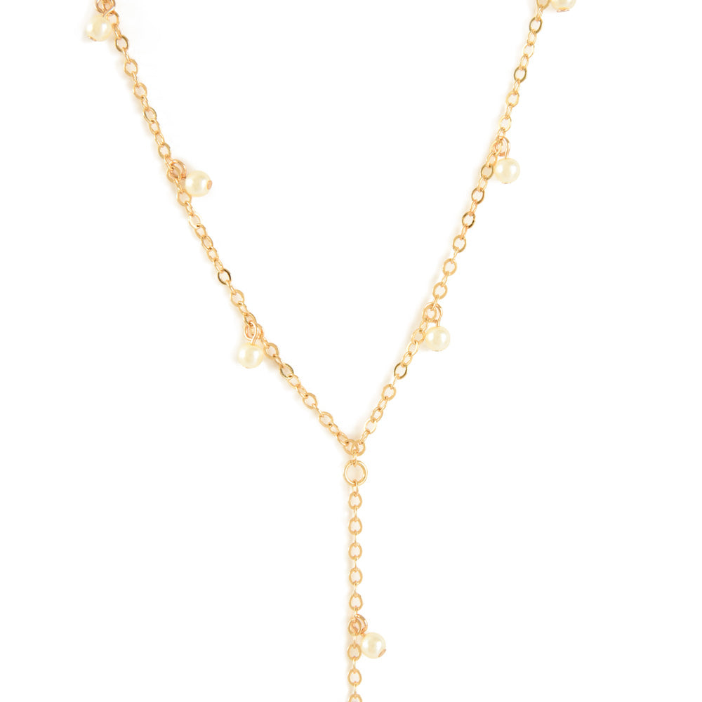 Collar con colgante perlina dorado