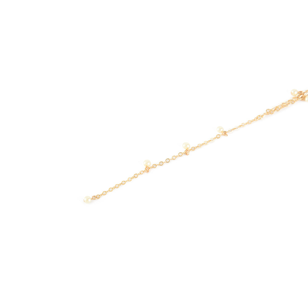 Collar con colgante perlina dorado