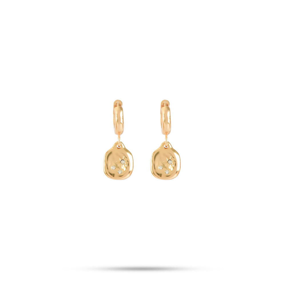 Aros con colgante cairo dorado