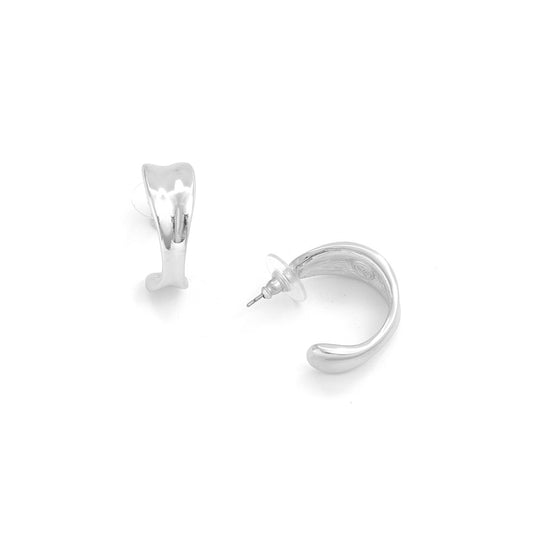 Aros argollas saira plateado