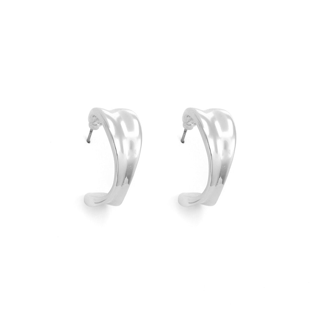 Aros argollas saira plateado