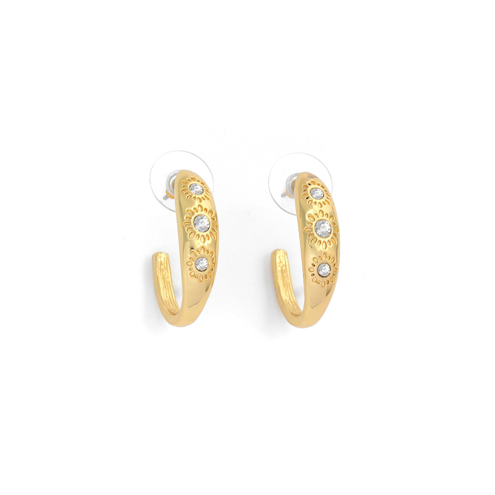 Aros argollas luciana dorado claro