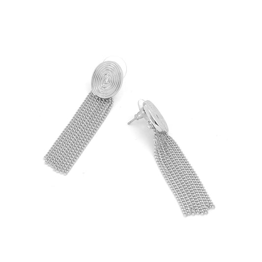 Aros con colgante elisa plateado