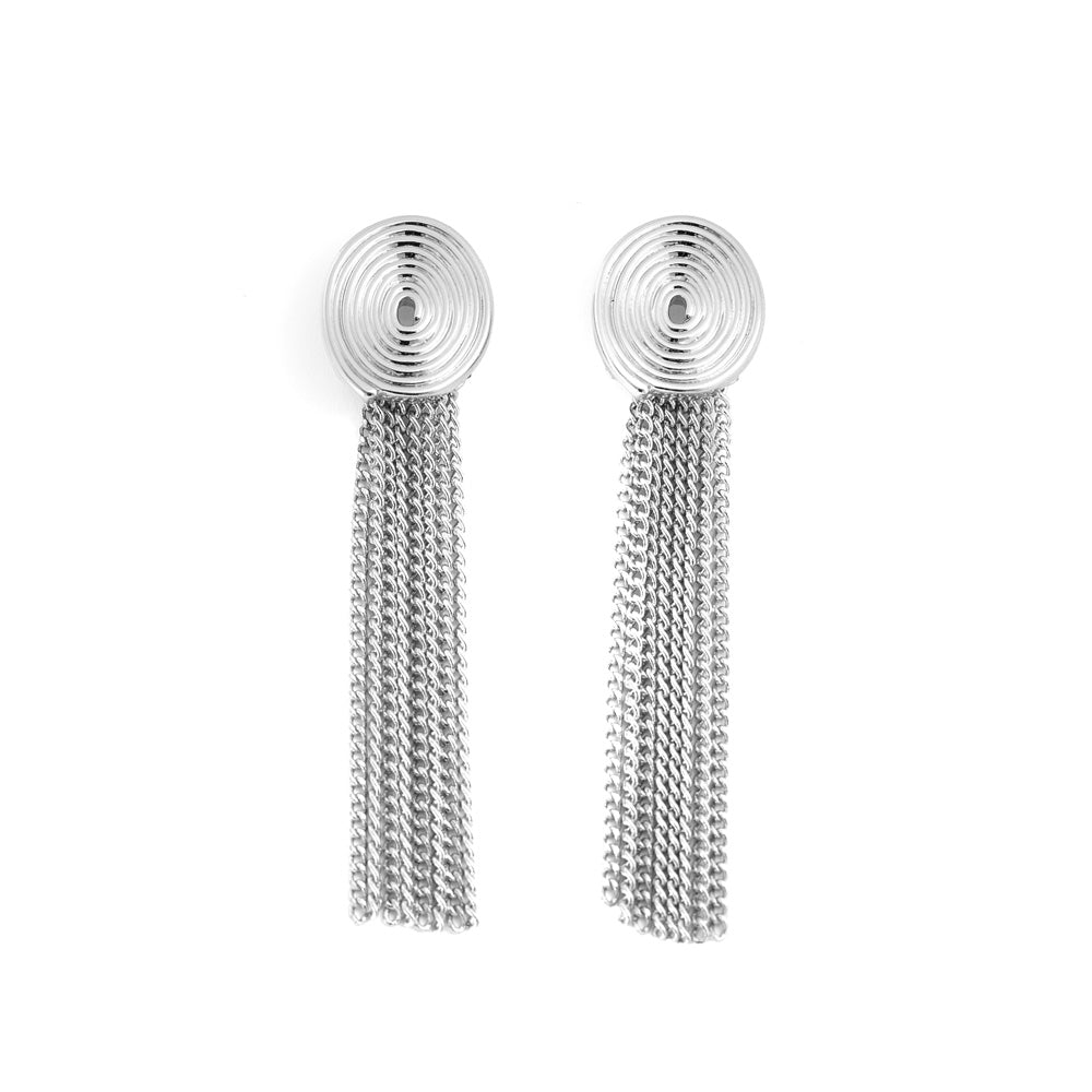 Aros con colgante elisa plateado