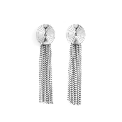 Aros con colgante elisa plateado