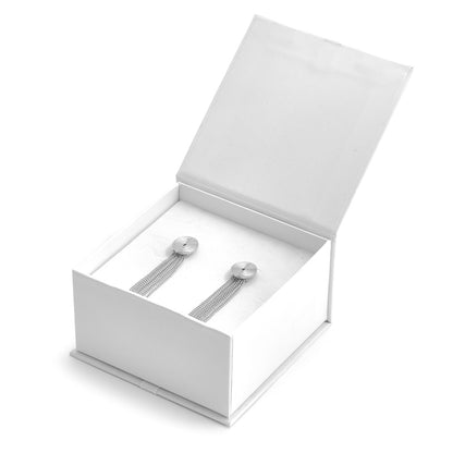 Aros con colgante elisa plateado