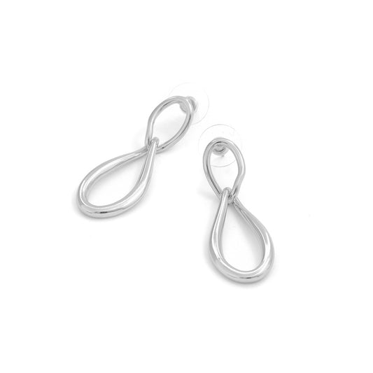 Aros con colgante ronda plateado