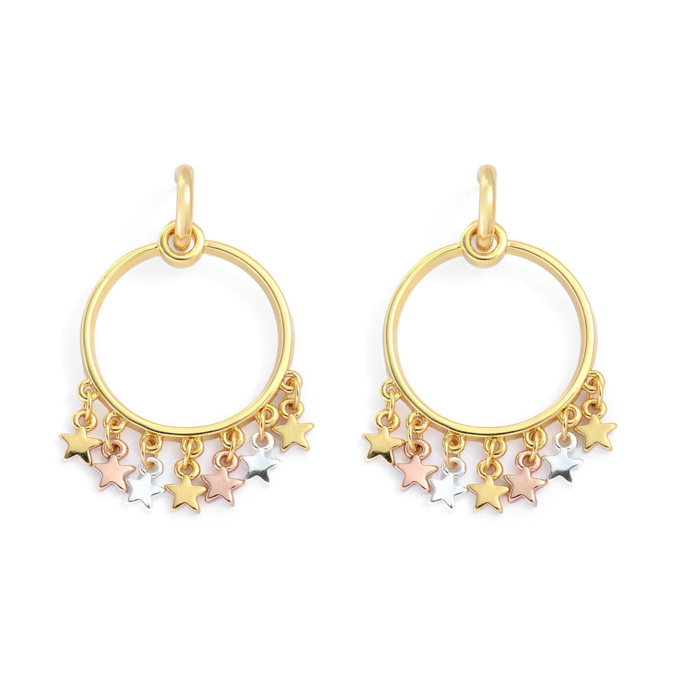 Aros con colgante estela dorado claro
