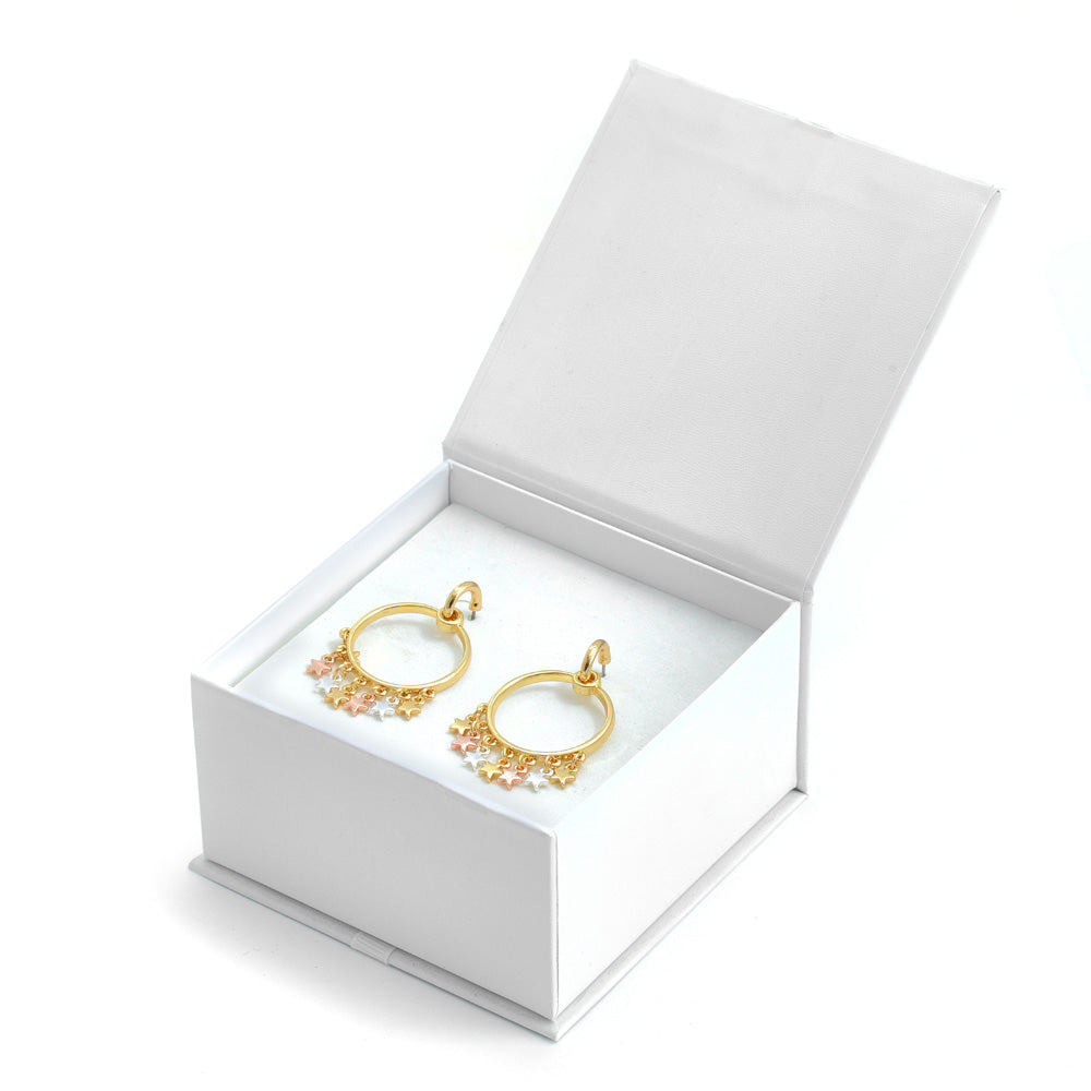 Aros con colgante estela dorado claro