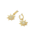 Aros con colgante belen dorado claro