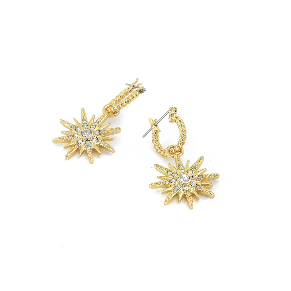 Aros con colgante belen dorado claro