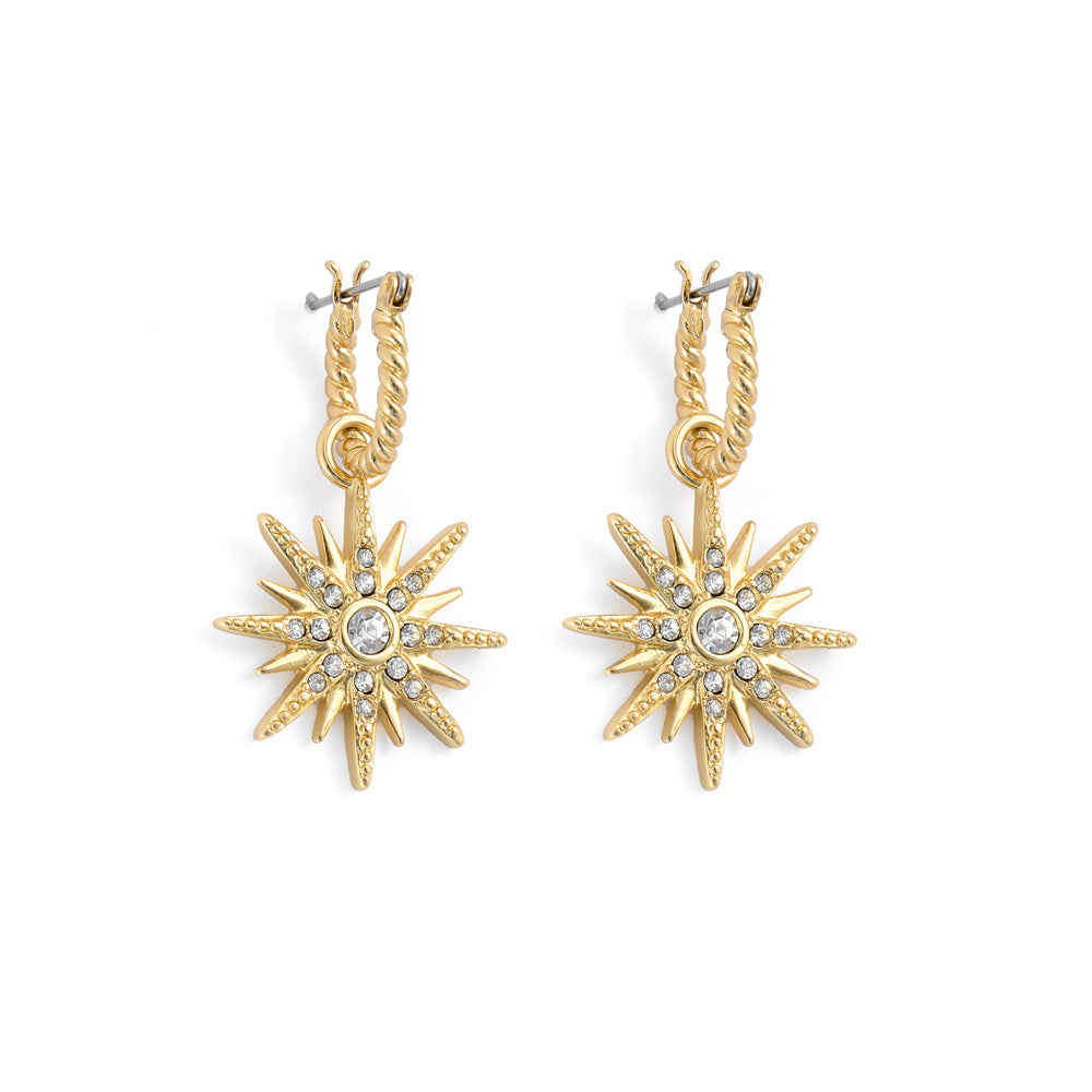 Aros con colgante belen dorado claro