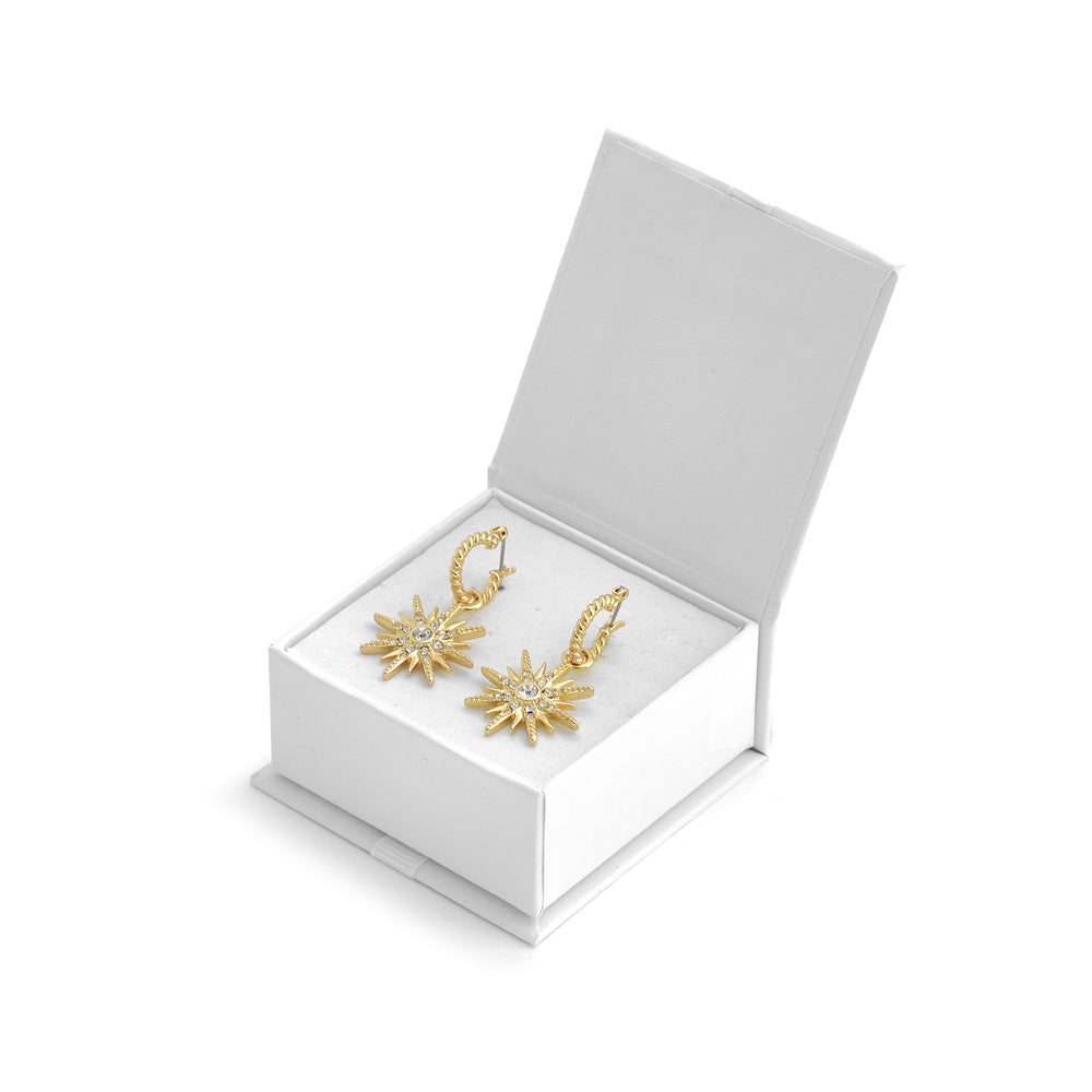 Aros con colgante belen dorado claro