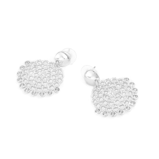 Aros con colgante agustina plateado