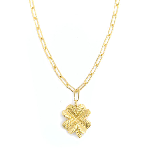 Collar con colgante lucky dorado claro