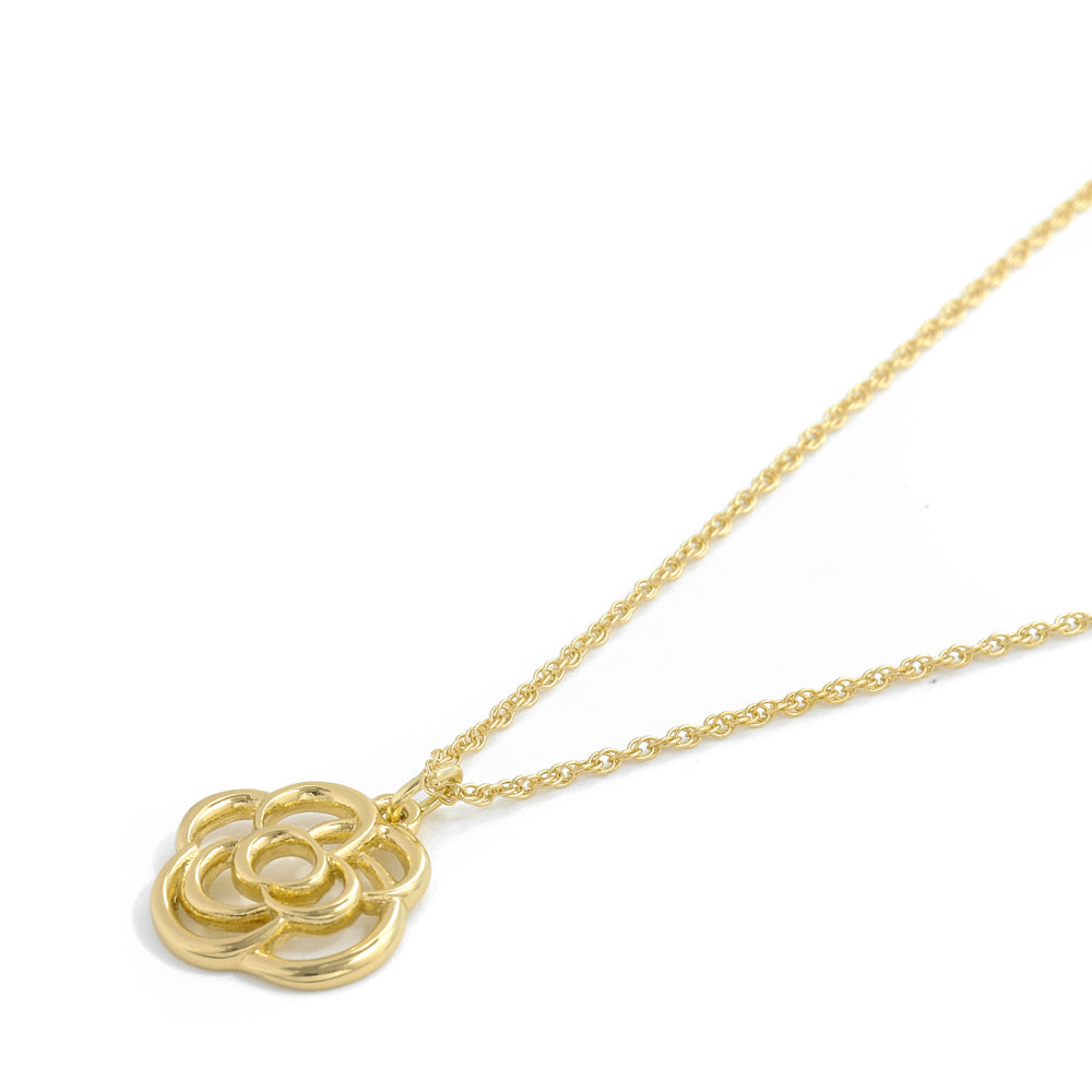 Collar con colgante rosa dorado claro