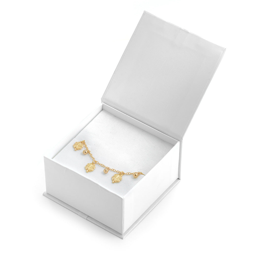 Pulsera trebol dorado claro