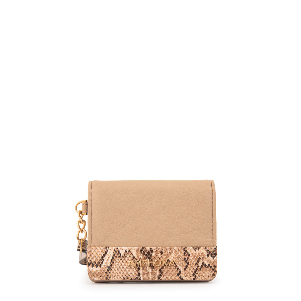 Tarjetero con ventana exterior adeline beige oscuro