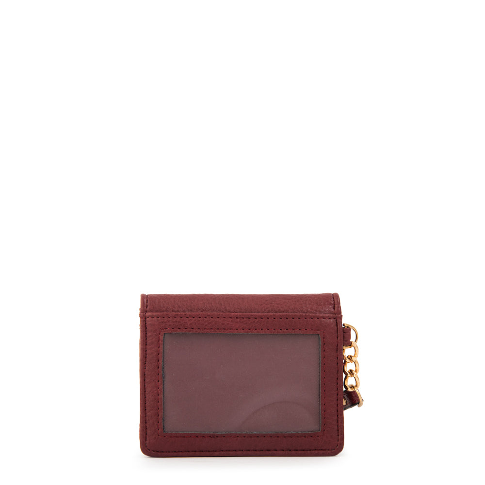Tarjetero con ventana exterior adeline rojo oscuro