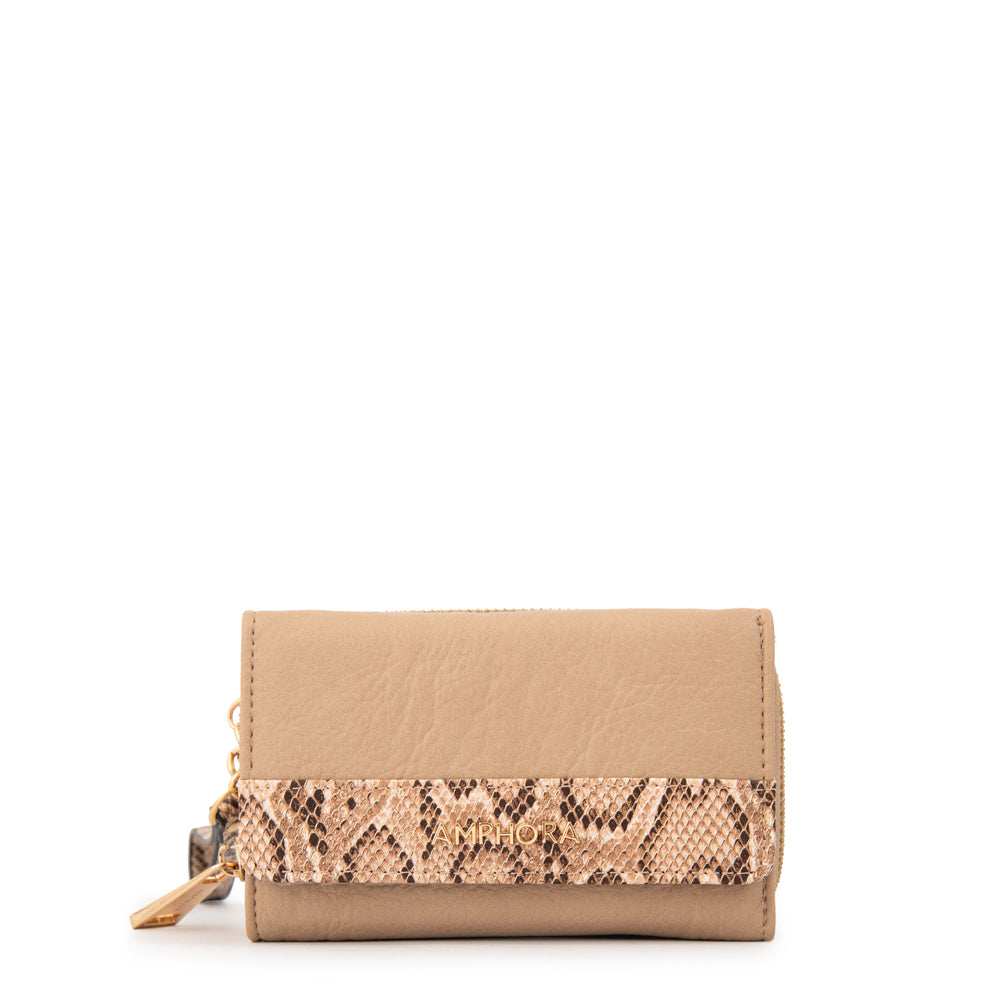 Billetera adeline mediana beige oscuro