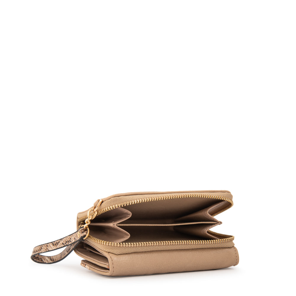 Billetera adeline mediana beige oscuro