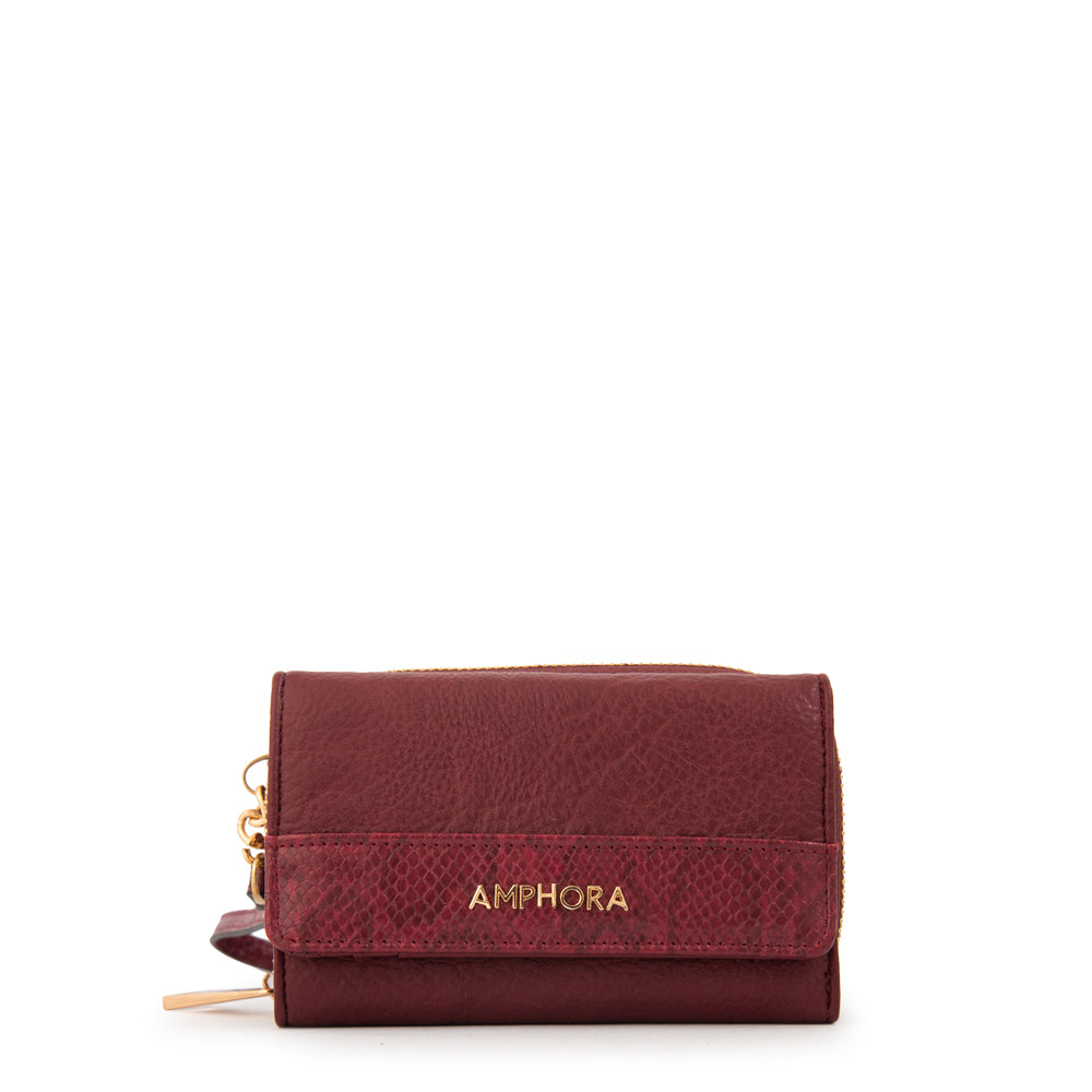 Billetera adeline mediana rojo oscuro