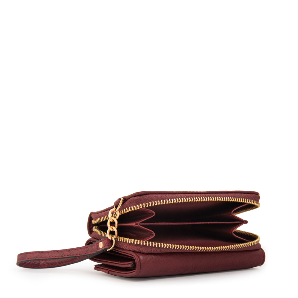 Billetera adeline mediana rojo oscuro