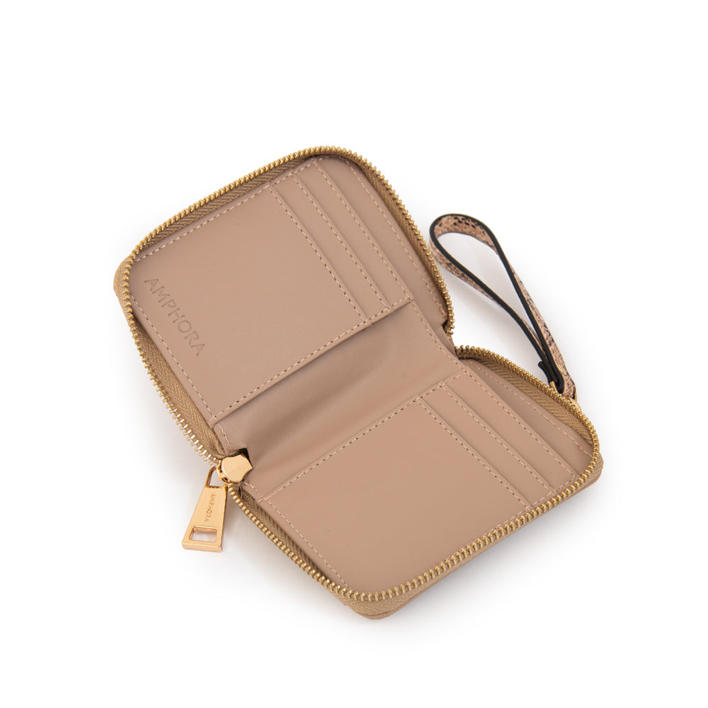 Billetera estuche adeline pequeña beige oscuro