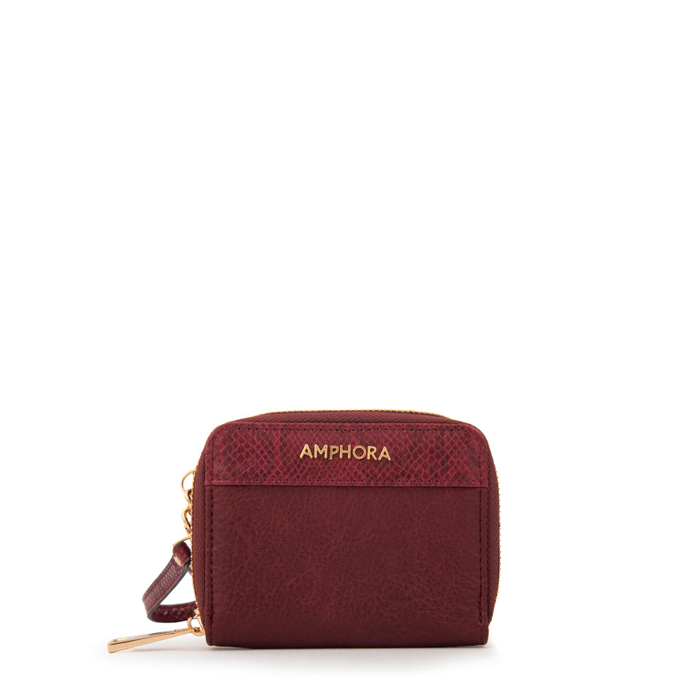 Billetera estuche adeline pequeña rojo oscuro