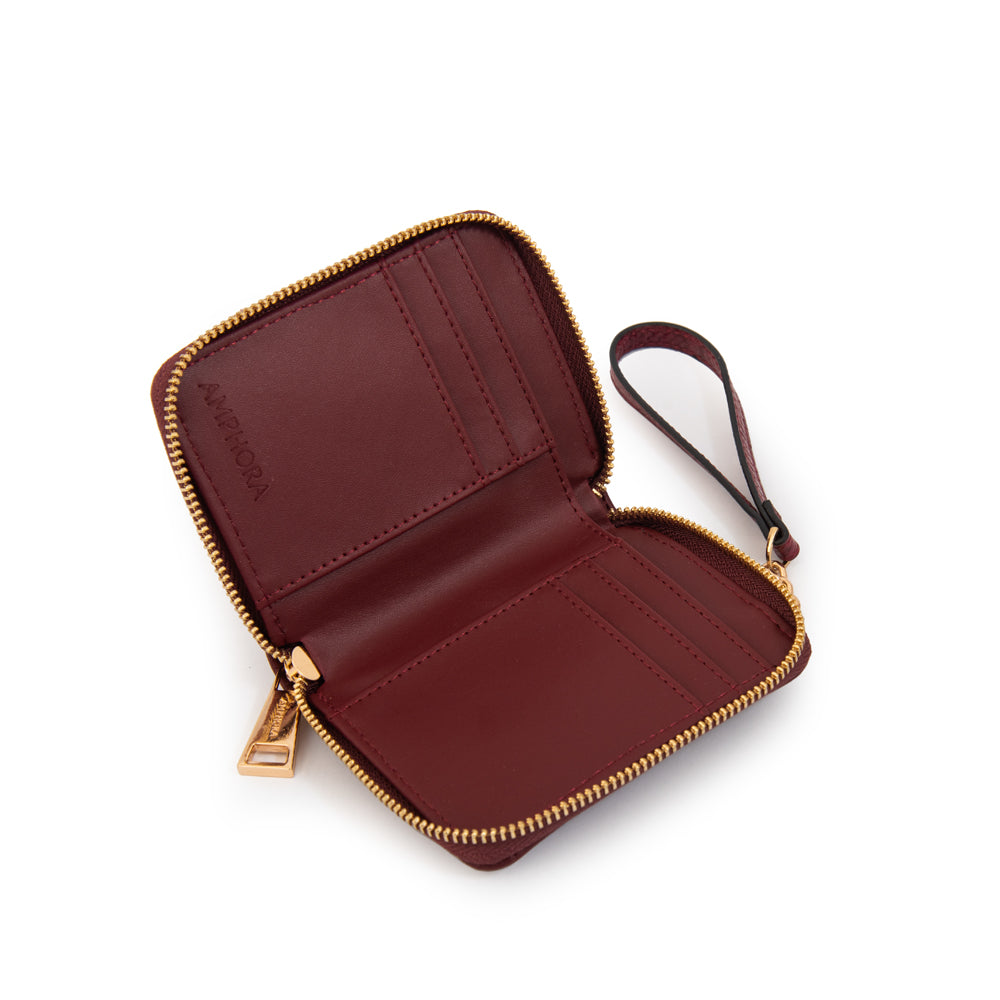 Billetera estuche adeline pequeña rojo oscuro