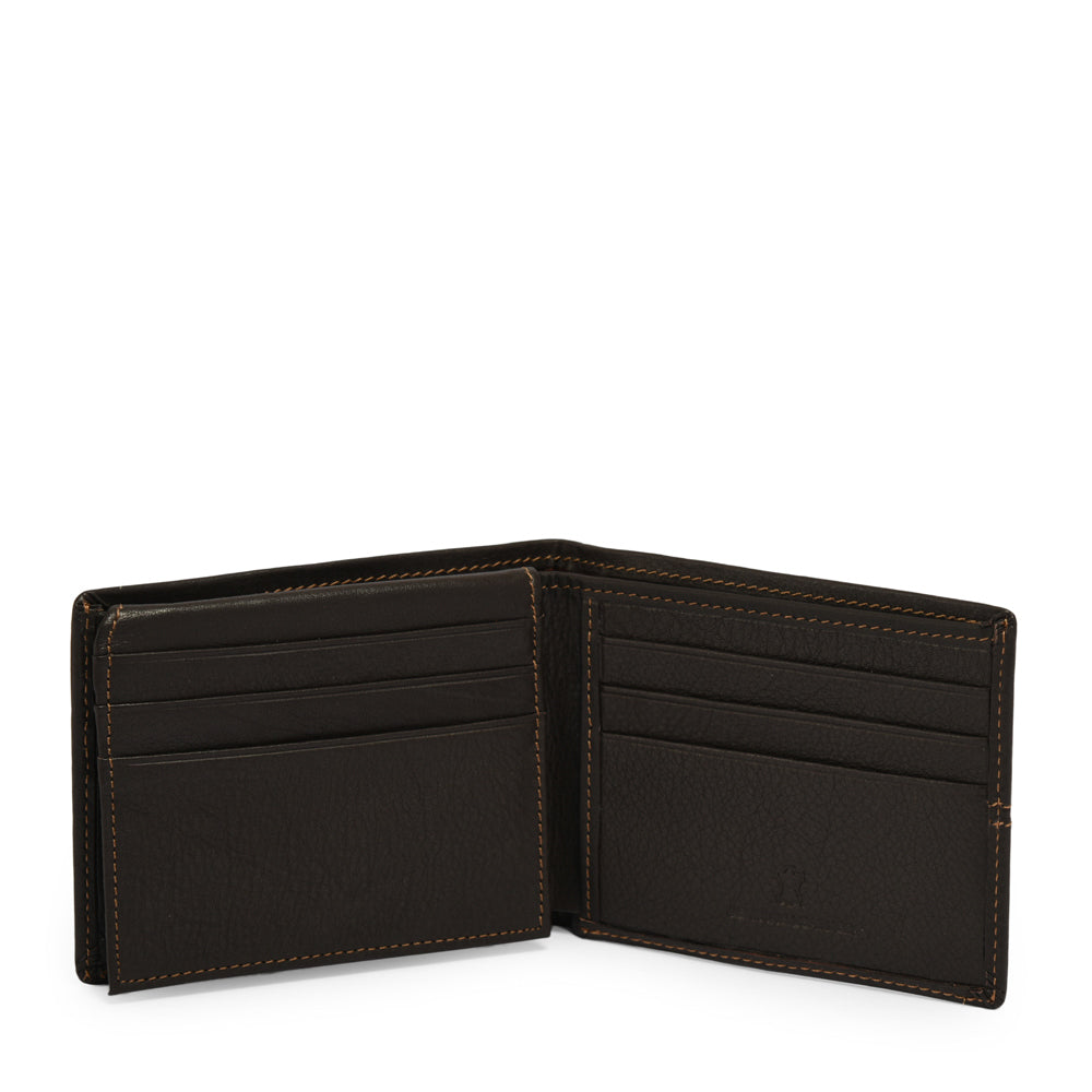 Billetera con aleta frankfurt pequeña café oscuro