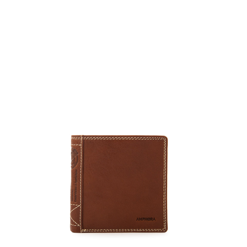 Billetera con flap bremen cuero café