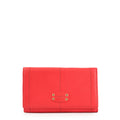 Billetera new eyelet cuero coral